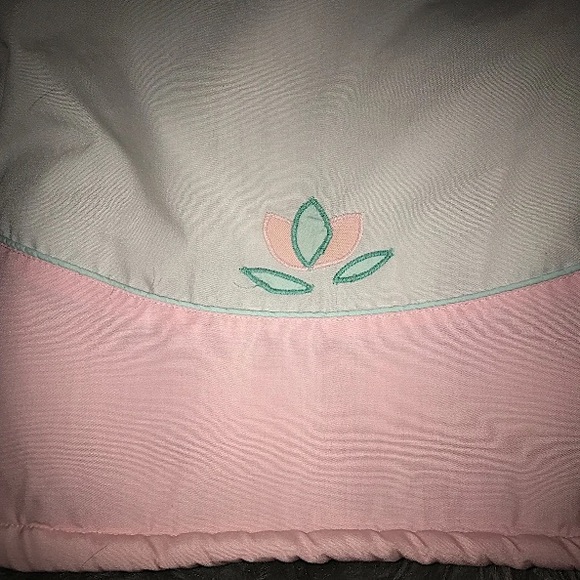 Vintage Baby Fleece lined Coat 12/24 months Pink White Tulip flowers - Picture 4 of 12